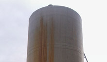 FRP storage tanks after Erection
